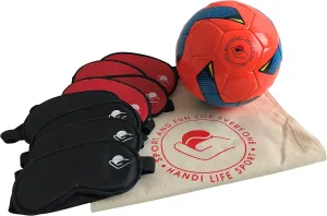 | Start Up Kit | 10 Polyester Blind Sport Masks & Low Bounce rattling Soccerball Size 3 | 5-a-Side Football for The Blind | Soccer Size 3 | Therapy & Recreation | Adaptive Sports