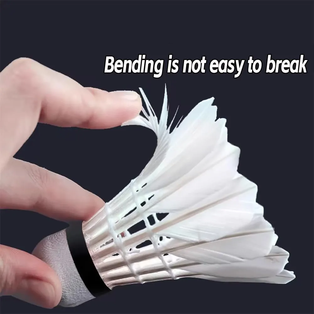 12-Pack Feather Badminton Shuttlecocks with Great Stability and Durability,Shuttlecock Indoor Outdoor Sports Hight Speed Training Badminton Birdie Balls