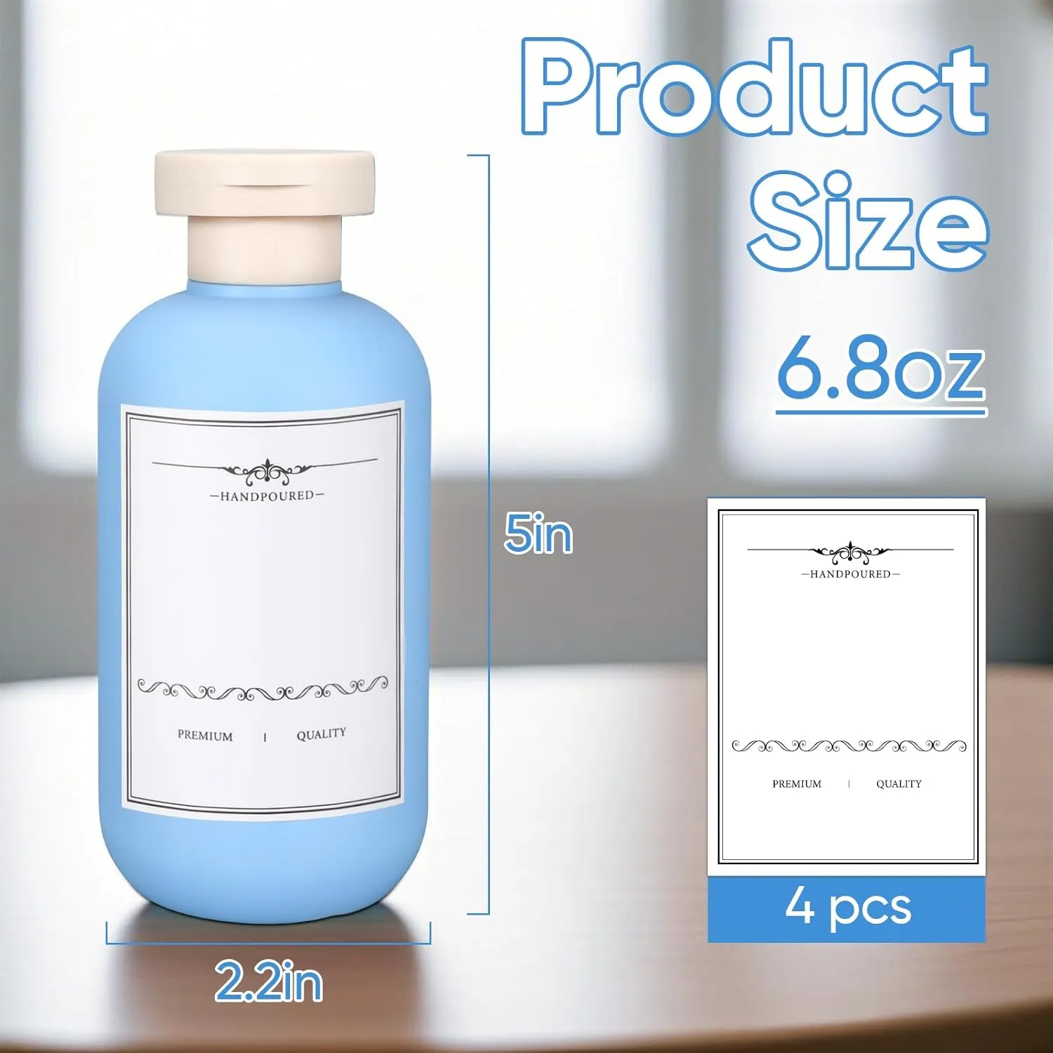 3 PACK Travel Shampoo Bottle, Empty Plastic Squeeze Bottles 6.8oz with Flip Cap, Lotion Container for Toiletries Travel Size Shampoo and Conditioner