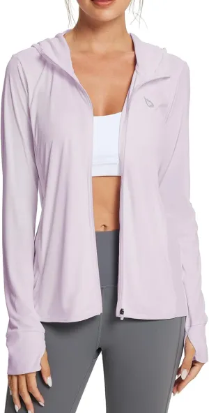 baleaf Women's UPF 50  Sun Protection Shirts SPF Jacket UV Cooling Hoodie Long Sleeve Summer Clothing for Outdoor Hiking