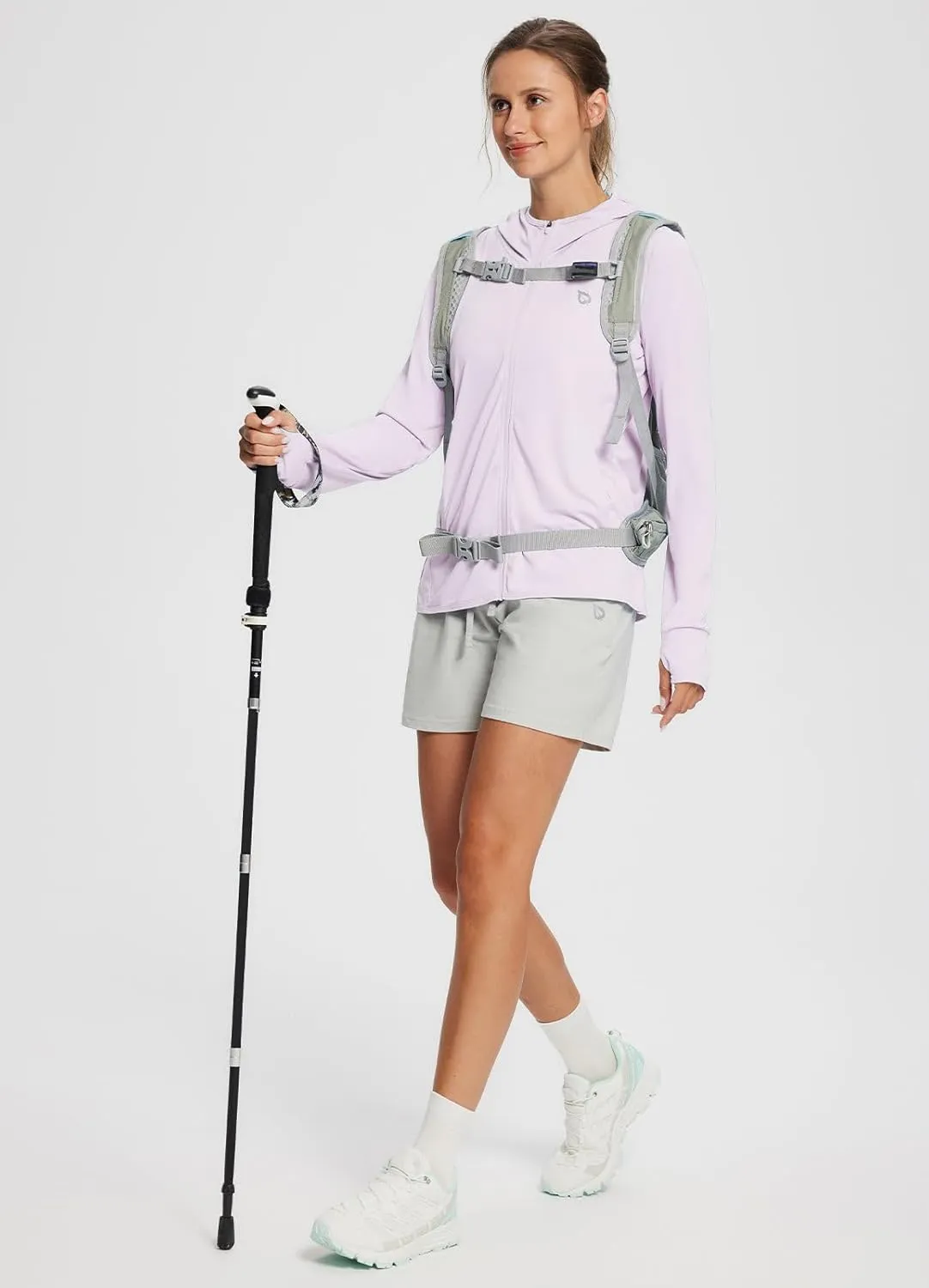 baleaf Women's UPF 50  Sun Protection Shirts SPF Jacket UV Cooling Hoodie Long Sleeve Summer Clothing for Outdoor Hiking