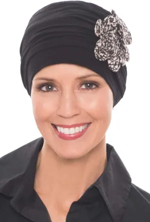 Cardani Large Flapper Turban Viscose from Bamboo Hat for Large Heads