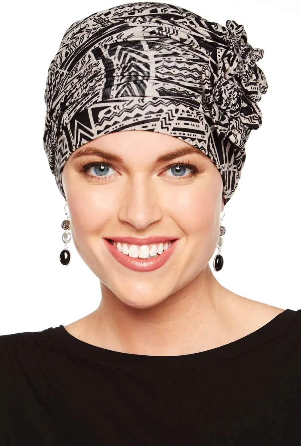 Cardani Large Flapper Turban Viscose from Bamboo Hat for Large Heads