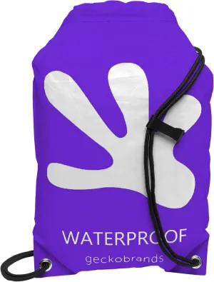 geckobrands 10L Drawstring Travel Backpack  Waterproof, Lightweight Dry Bag for Beach, Hiking, and Light Water Activities