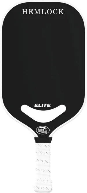 Hemlock Elite Pickball Paddle - USAPA Approved, Air Dynamic 360 Molding Technology for High Spin and Control, Carbon Fiber, Advanced and Beginner Starter, Men and Women, Black