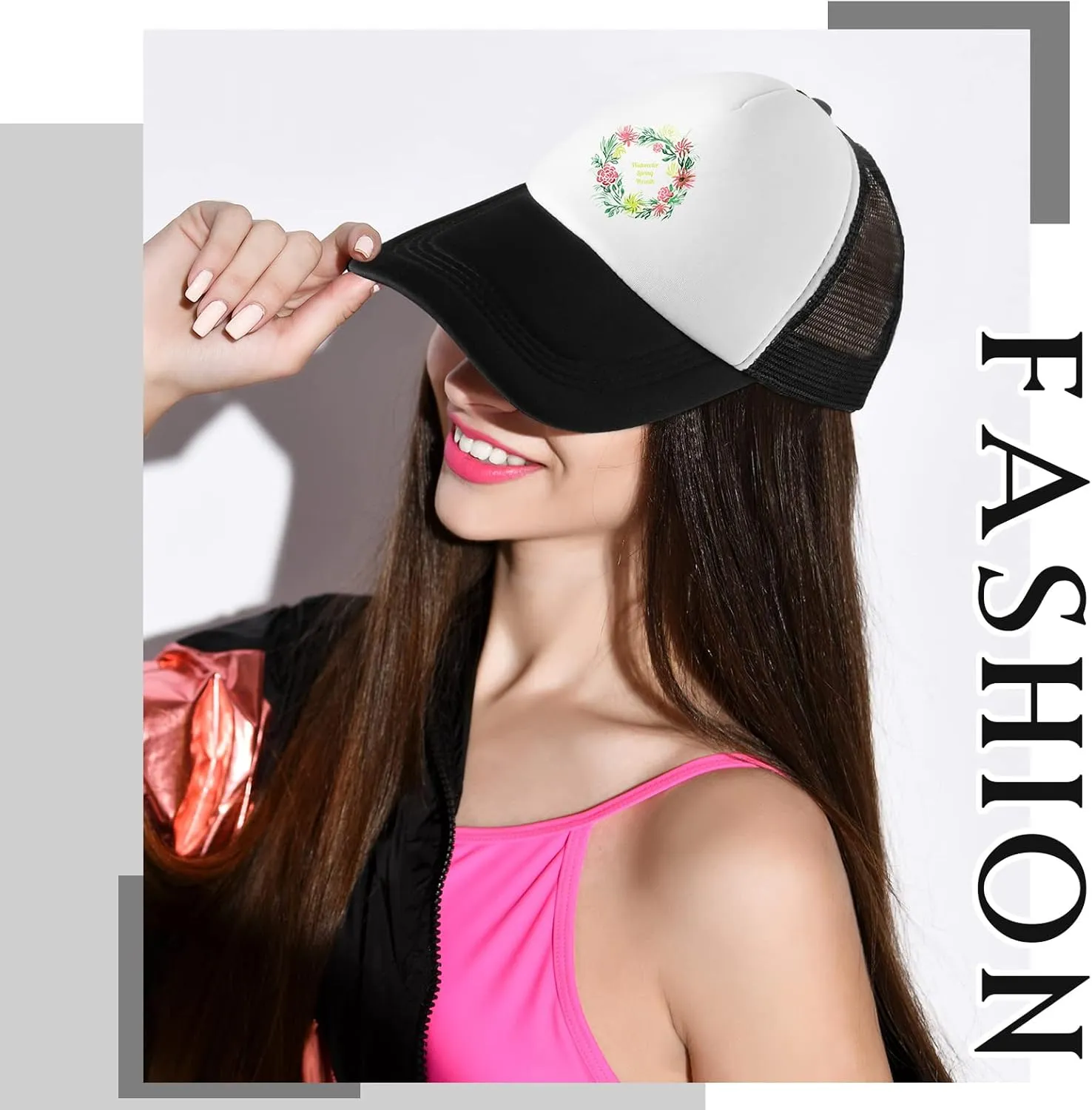 Hercicy 40 Pack Sublimation Blank Trucker Hat Bulk Baseball Cap Adjustable Mesh Unisex Polyester Hat Heat Transfer