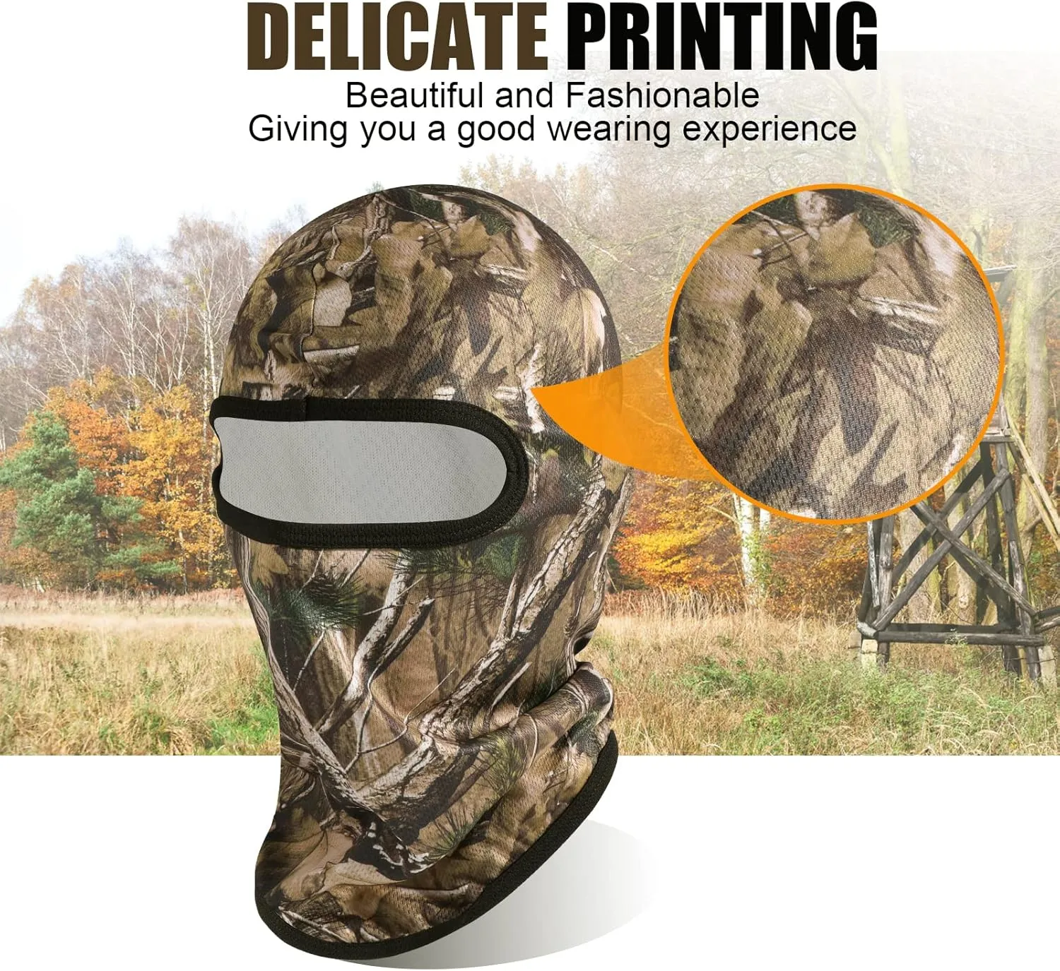 Hunting Balaclava, Camouflage Tactical Balaclava Elastic Universal Size