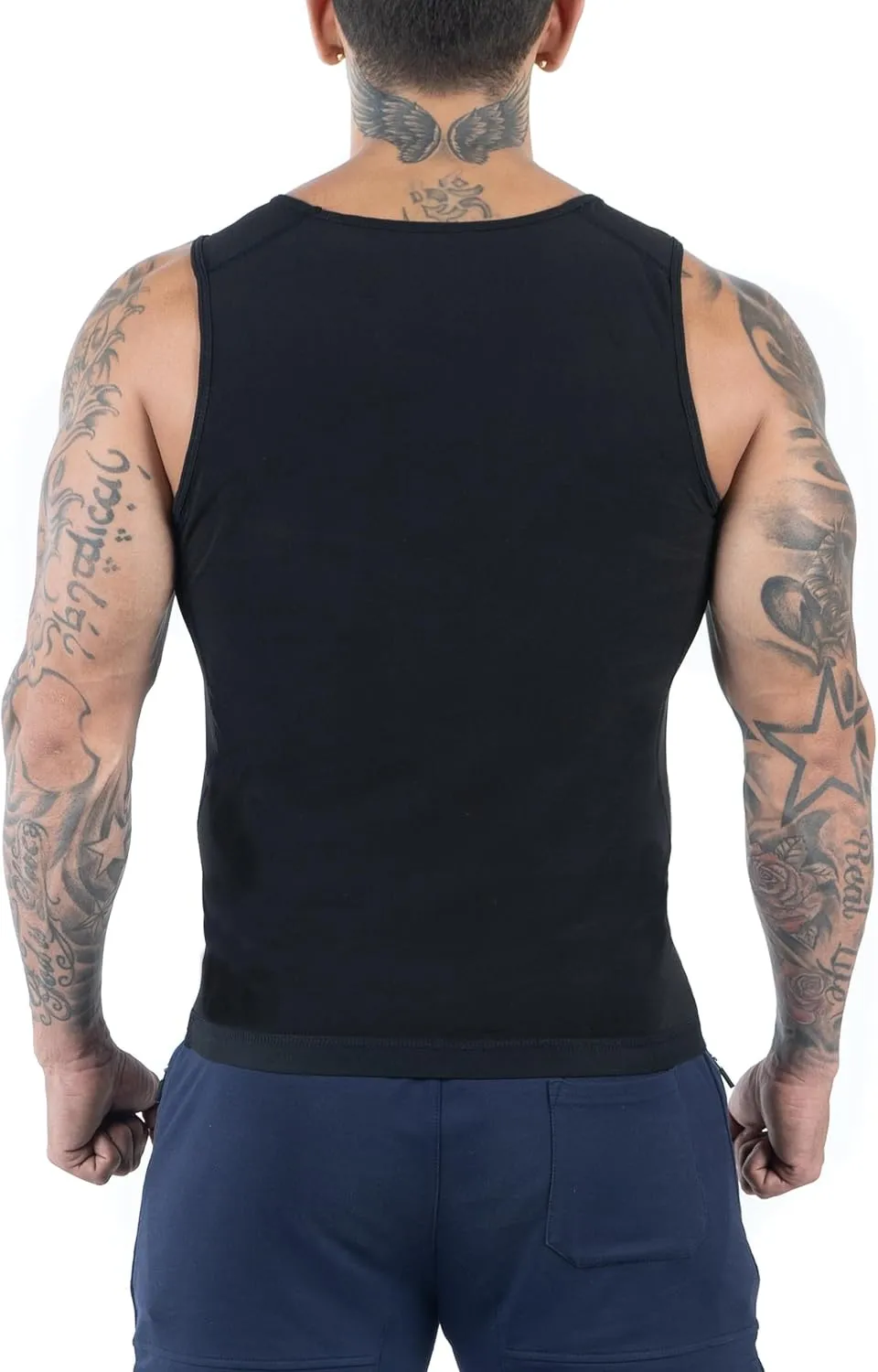 Kewlioo Men's Heat Trapping Pullover Sweat Enhancing Vest - Sauna Suit Shirt Compression Vest Shapewear Top for Gym Exercise