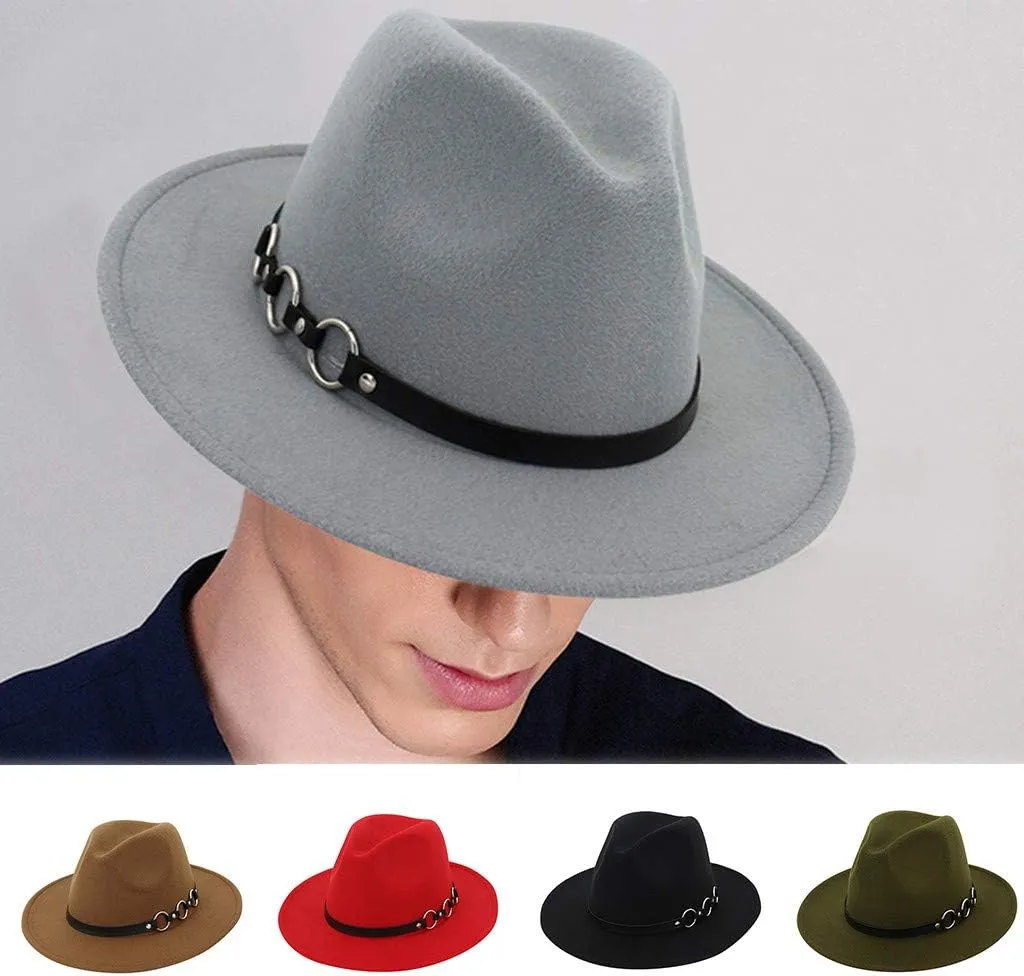 Mens Fedora Hat Classic 1920s Hat Short Brim Fedora Hats Winter Panama Hat for Men Women Fedora Sun Hats