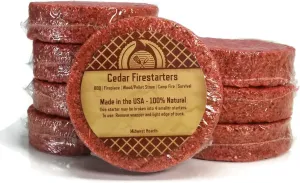 Midwest Hearth Cedar Fire Starters (8 Pack - Up to 32 Fires) Made in USA