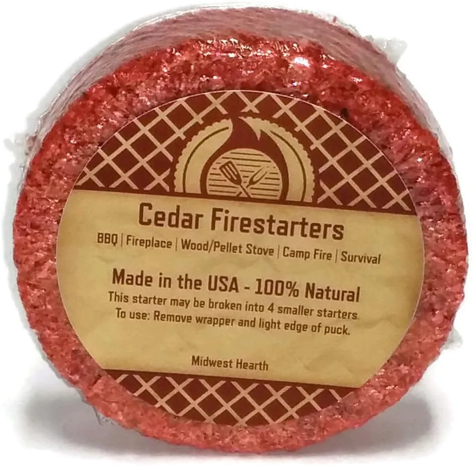 Midwest Hearth Cedar Fire Starters (8 Pack - Up to 32 Fires) Made in USA