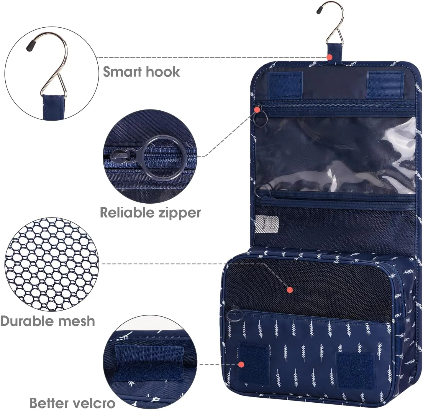 Narwey Hanging Travel Toiletry Bag Cosmetic Make up Organizer for Women and Girls Waterproof