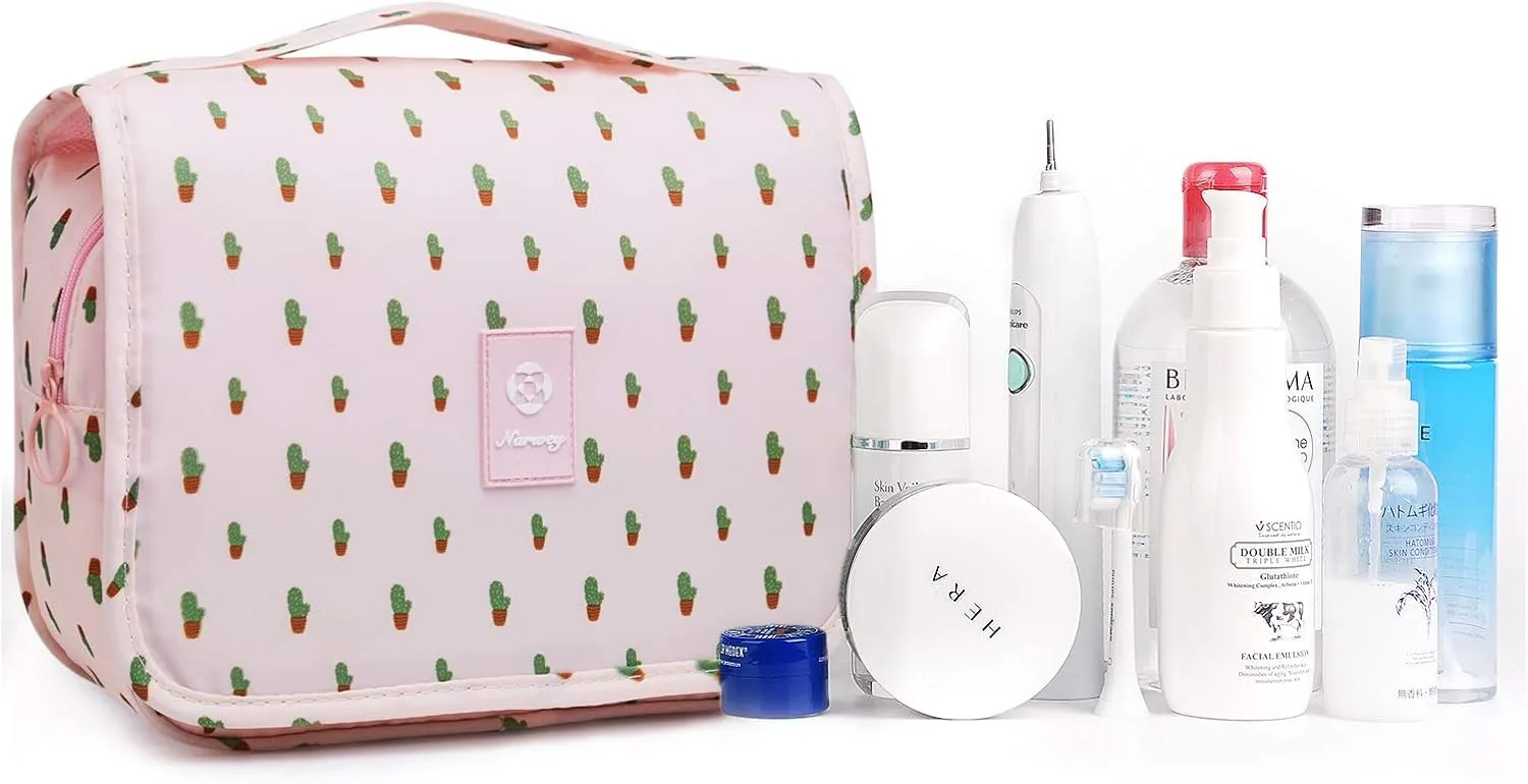 Narwey Hanging Travel Toiletry Bag Cosmetic Make up Organizer for Women and Girls Waterproof