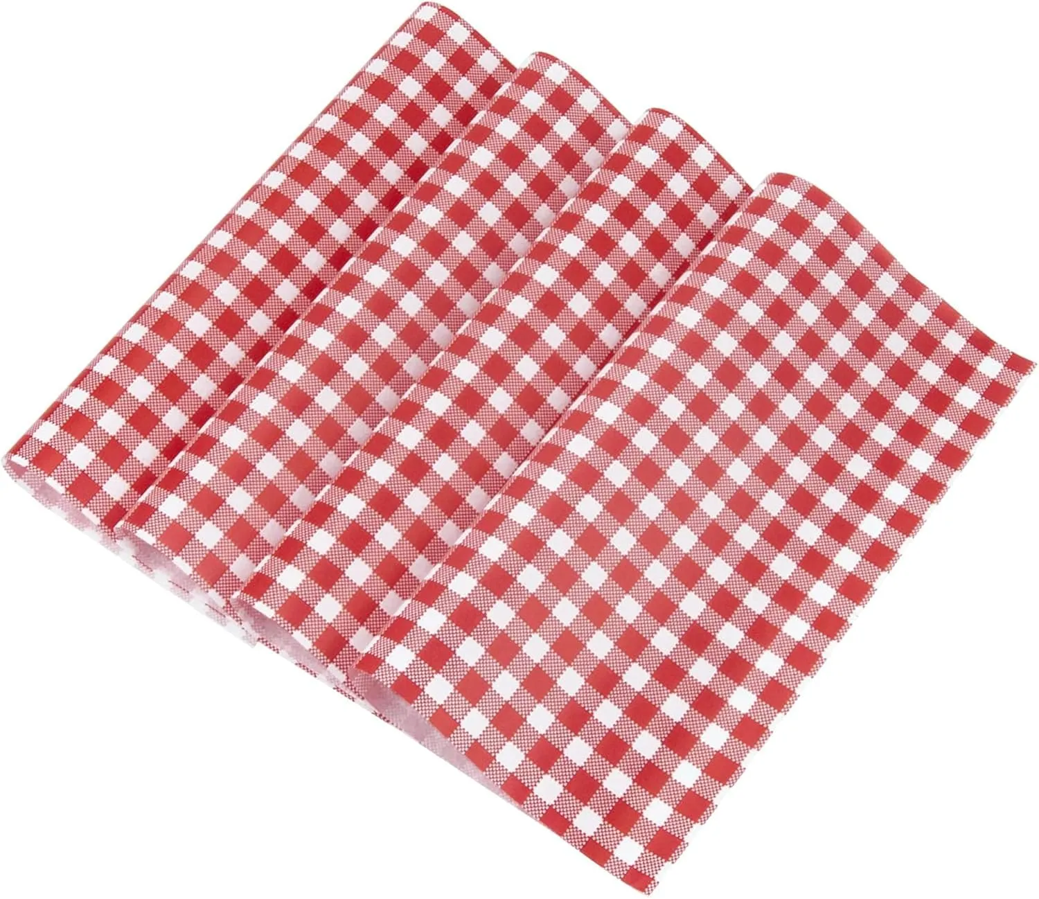 NATURALABEL 100 PCS Wax Paper, 12" x 12" Red and White Checkered Greaseproof Paper, for Basket Liners, Sandwich Wrapping, Deli Sheet for BBQ, Picnic, Party