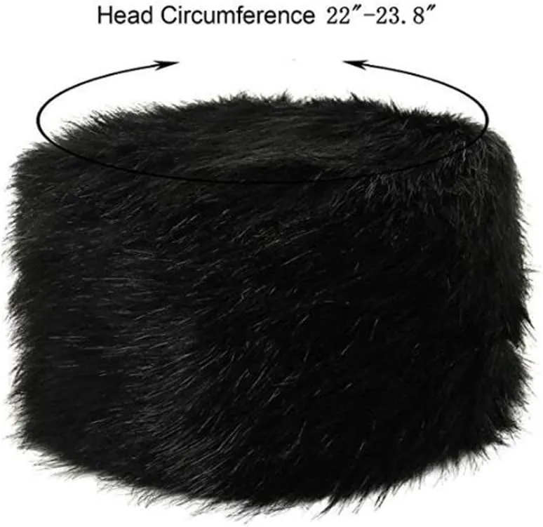 Old Dlrd Russian Hat,Winter Faux Fur Hats for Women,Warm Russian Cossack Style Hat for Ladies