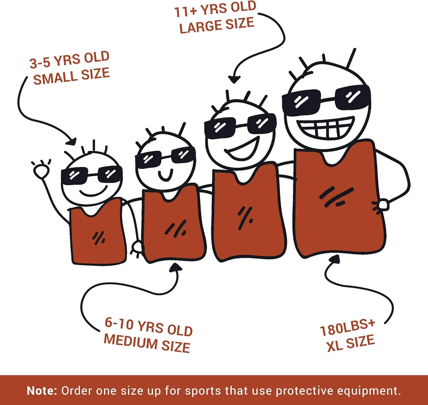Pinnies Scrimmage Vests for Kids, Youth and Adults (6-Pack) - Soccer Pennies