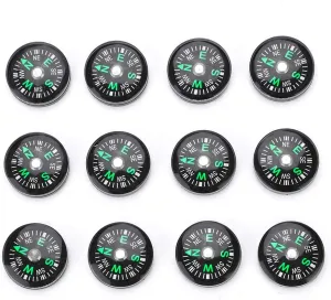 Pocket Compass, 20mm 12pcs Mini Pocket Oil Filled Compass for Hiking Camping Outdoor Activities Accessory