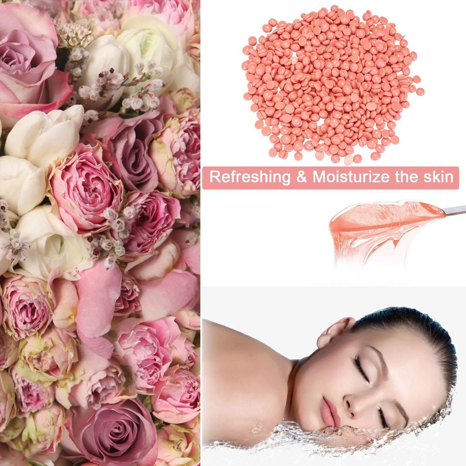 Red Hard Wax Beans Hair Removal Painless Warmer Waxing Beans Natural Pearl