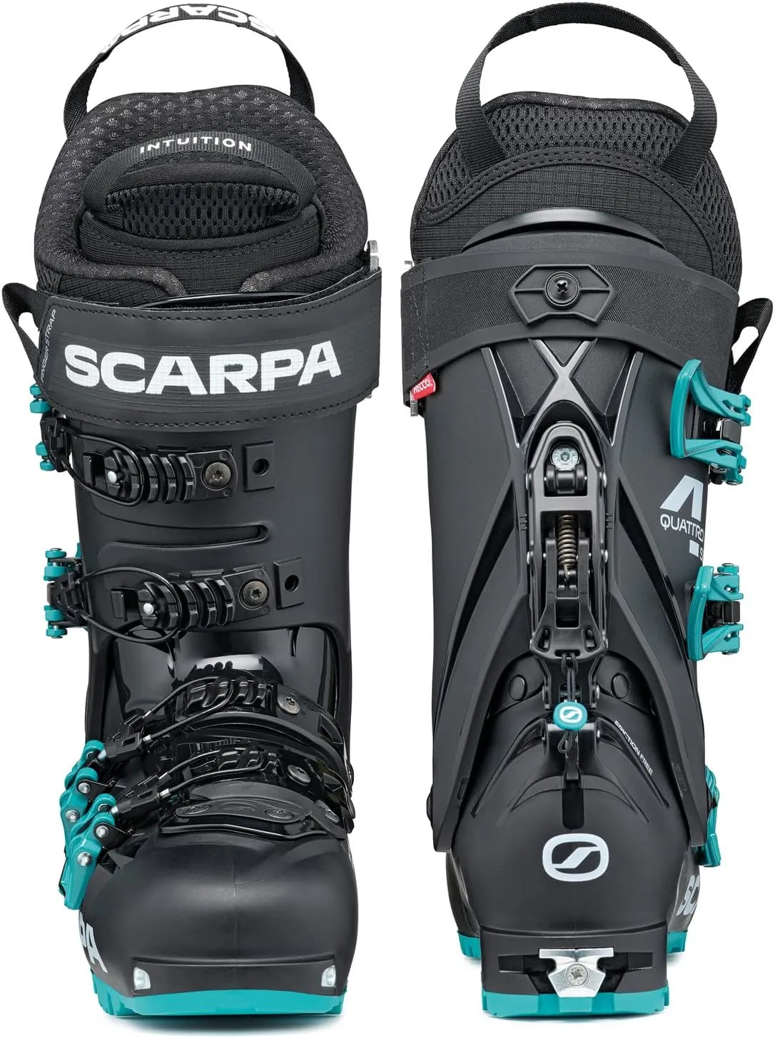 SCARPA Women's 4-Quattro SL 100 Flex Freeride Alpine Touring Ski Boots with GripWalk for Backcountry & Downhill Skiing