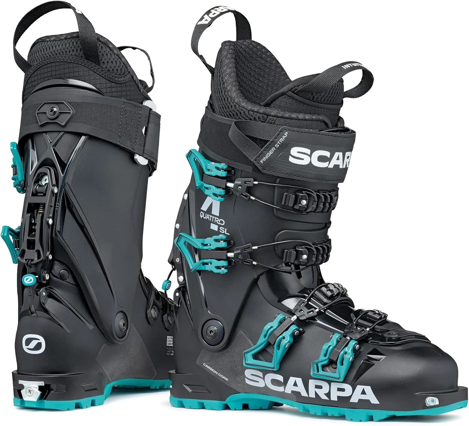 SCARPA Women's 4-Quattro SL 100 Flex Freeride Alpine Touring Ski Boots with GripWalk for Backcountry & Downhill Skiing