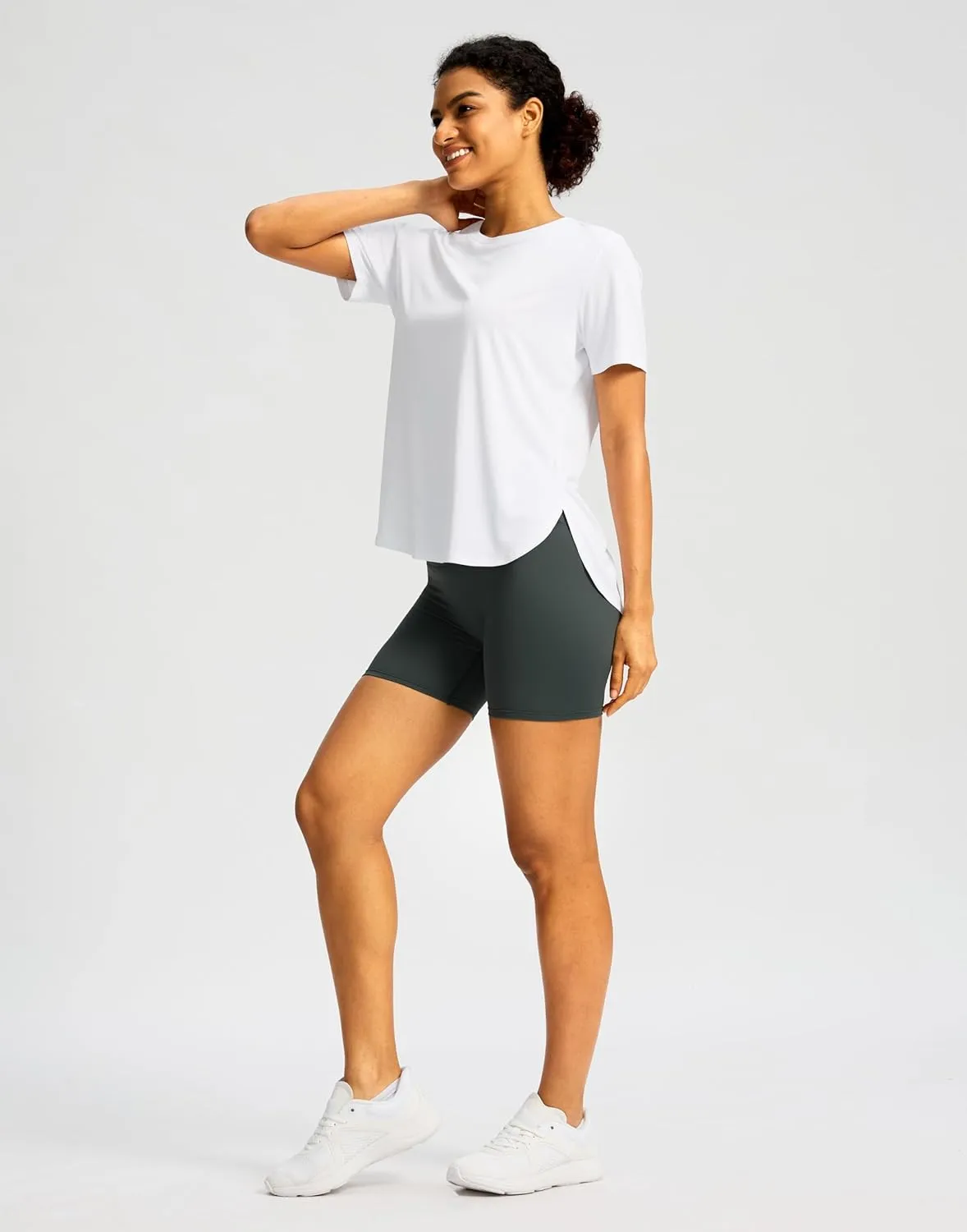 Soothfeel Women's Short Sleeve Workout Shirts UPF 50  Sun Protection Breathable Athletic Tee Tops Gym Running Yoga T-Shirts