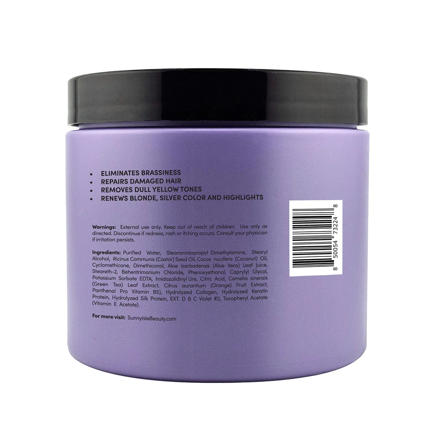 Sunny Isle Anti-Brass Color Enhancing Purple Hair Repair Masque 16oz