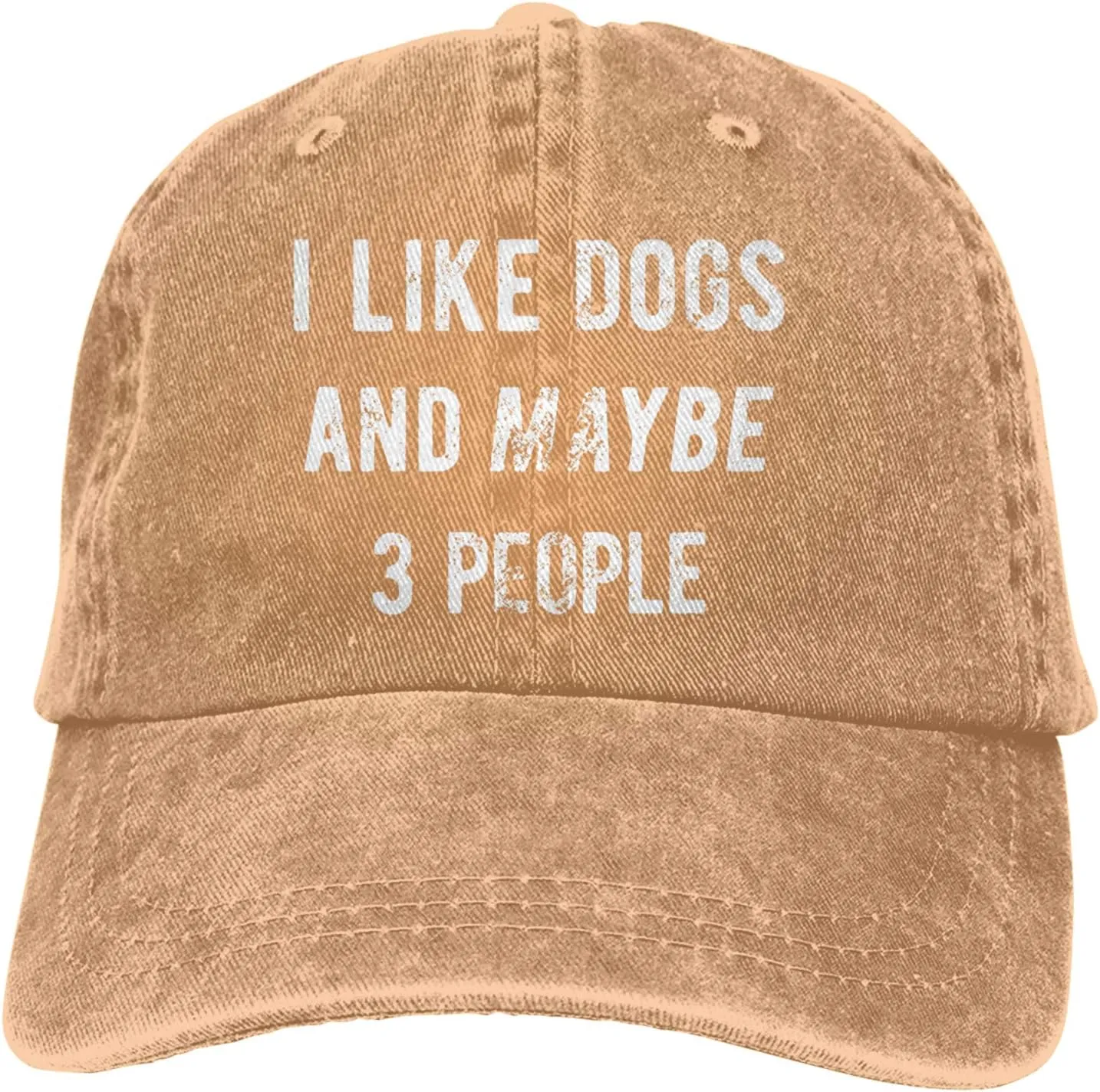 WAYMAY I Like Dogs and Maybe 3 People Unisex Adult Cowboy Hat Full Cotton Curved Brim Baseball Cap