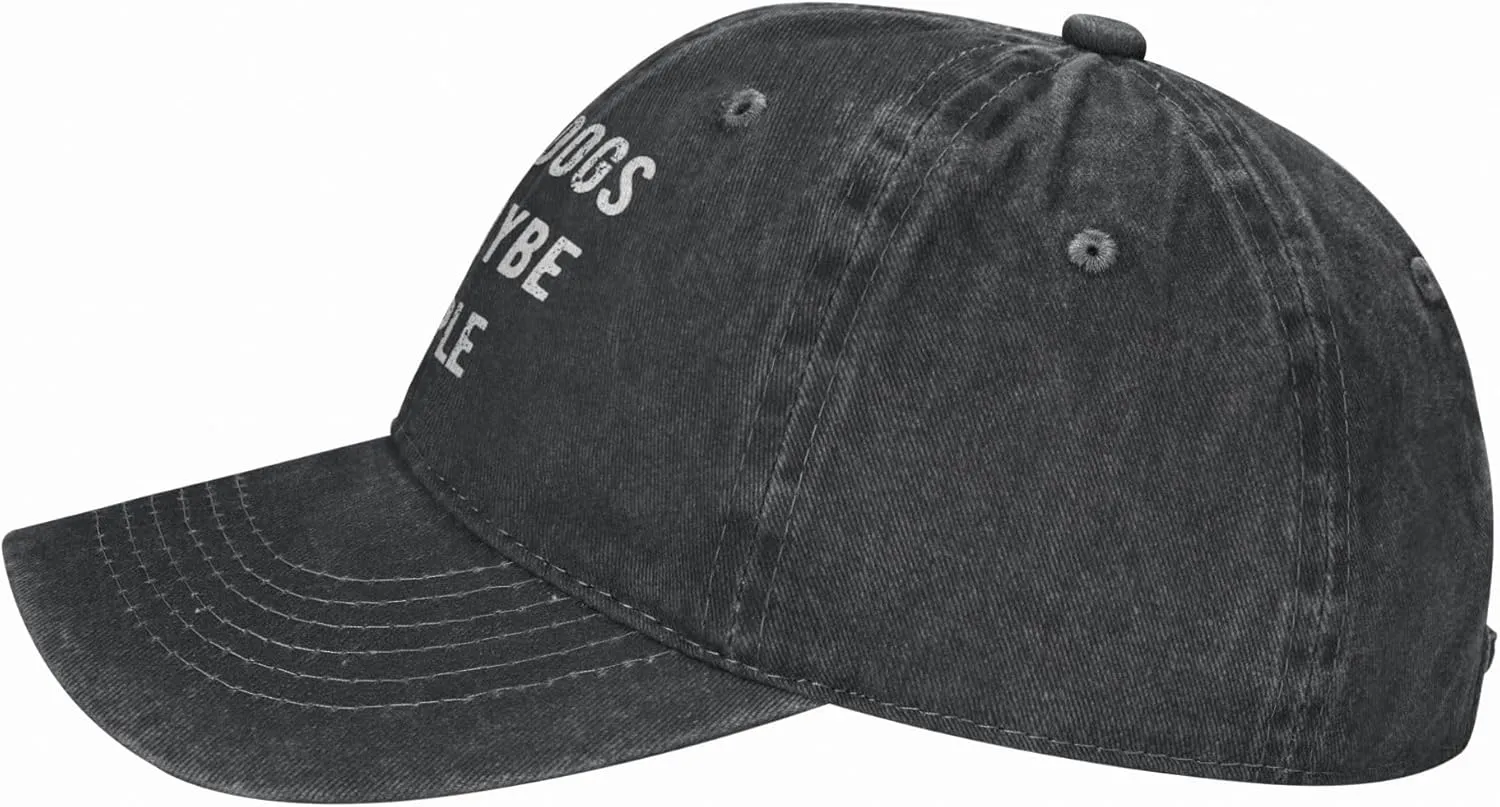 WAYMAY I Like Dogs and Maybe 3 People Unisex Adult Cowboy Hat Full Cotton Curved Brim Baseball Cap