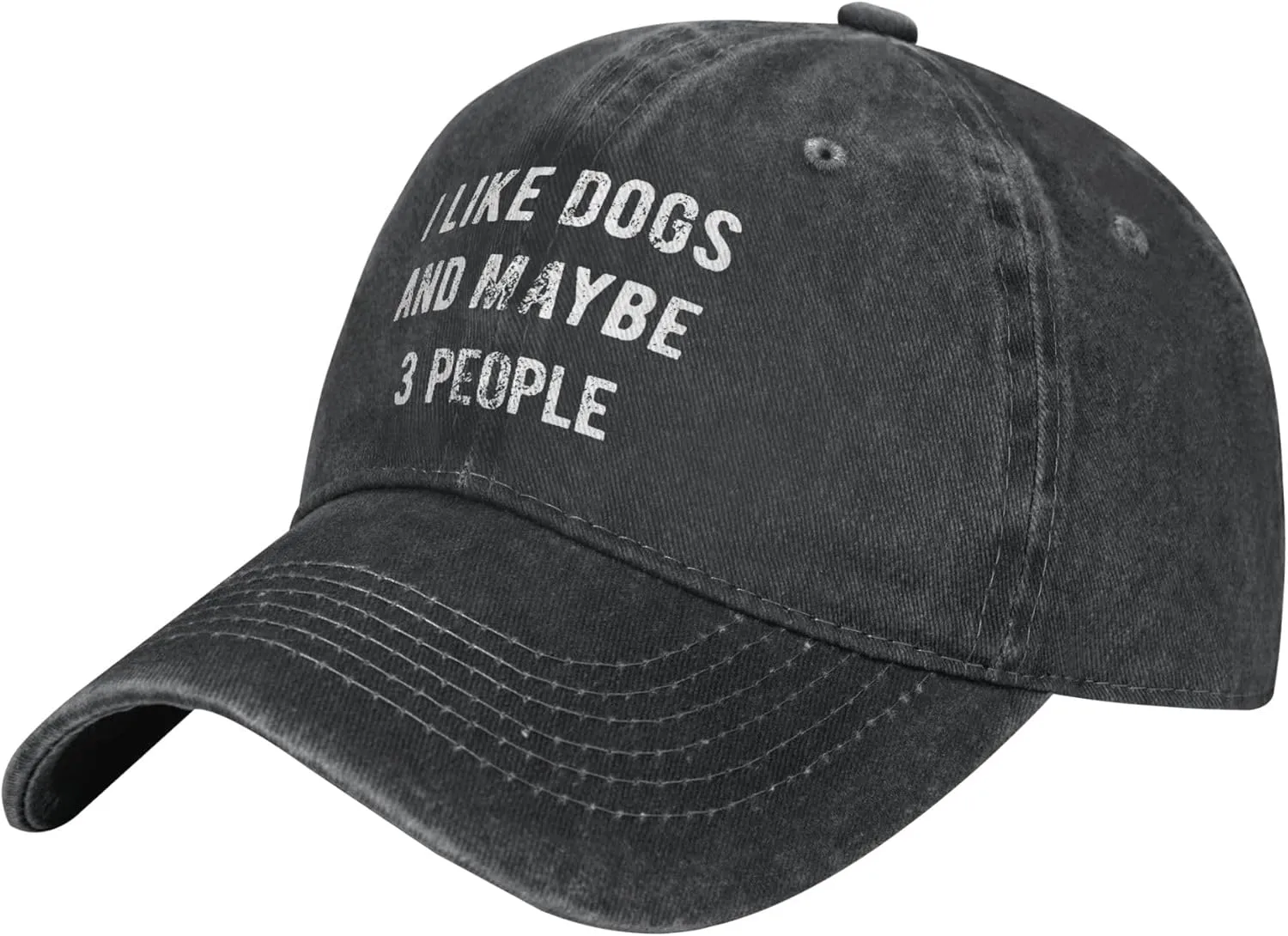 WAYMAY I Like Dogs and Maybe 3 People Unisex Adult Cowboy Hat Full Cotton Curved Brim Baseball Cap