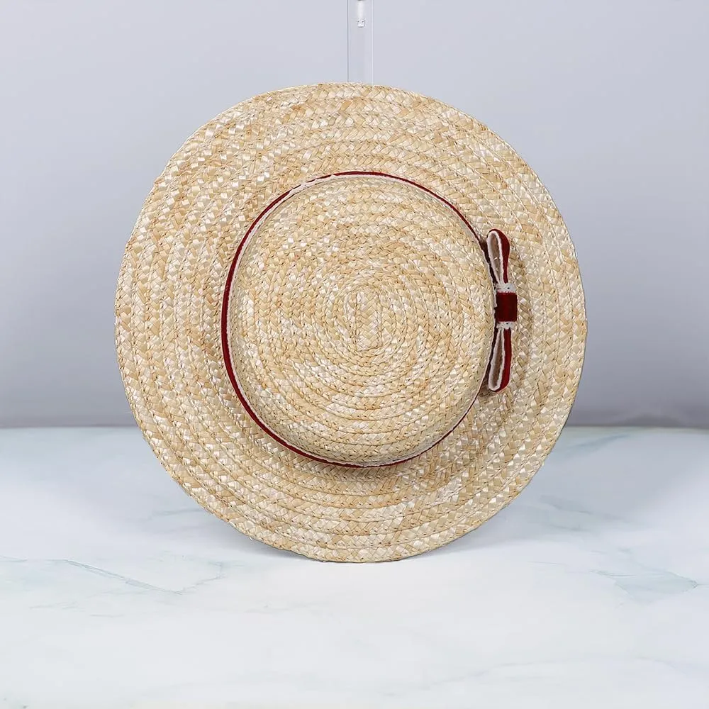 Women Bowknot Straw Hat Summer Fedoras Boater Summer Beach Sun Hat Cowgirl Fishing Hat Jazz Hat