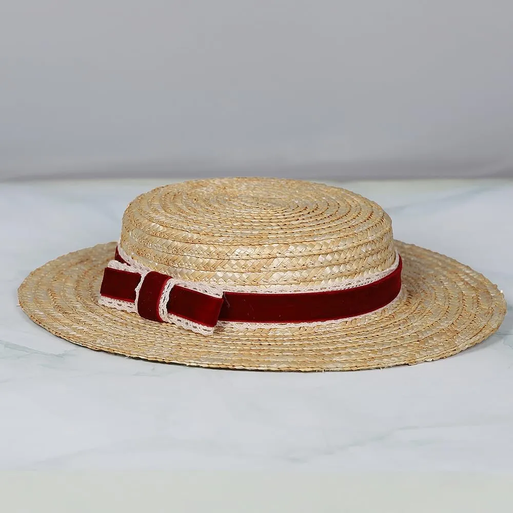 Women Bowknot Straw Hat Summer Fedoras Boater Summer Beach Sun Hat Cowgirl Fishing Hat Jazz Hat