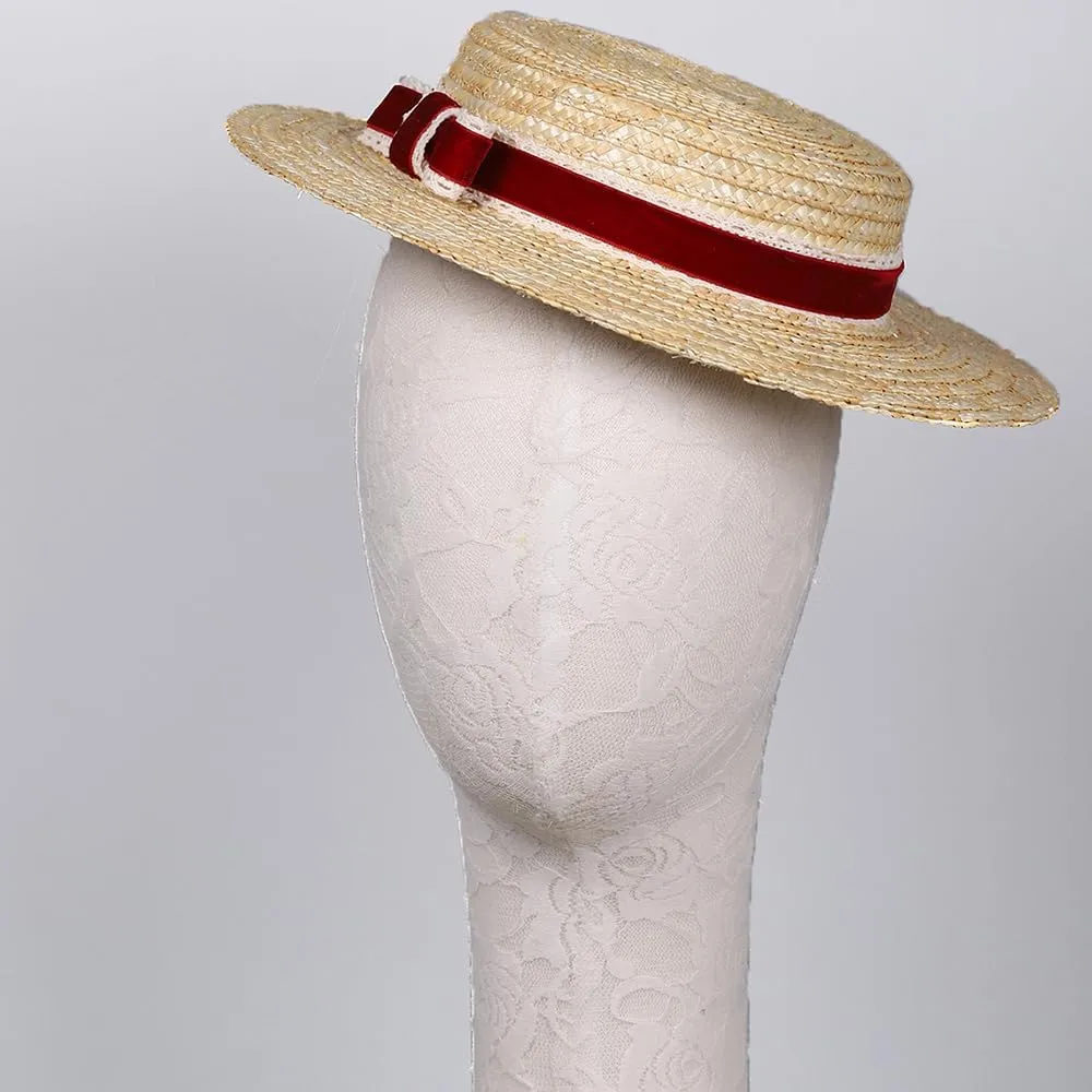 Women Bowknot Straw Hat Summer Fedoras Boater Summer Beach Sun Hat Cowgirl Fishing Hat Jazz Hat