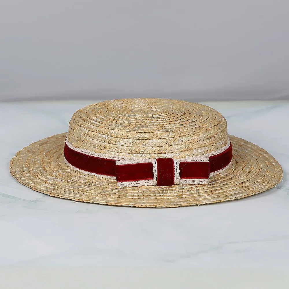 Women Bowknot Straw Hat Summer Fedoras Boater Summer Beach Sun Hat Cowgirl Fishing Hat Jazz Hat