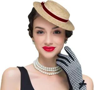 Women Bowknot Straw Hat Summer Fedoras Boater Summer Beach Sun Hat Cowgirl Fishing Hat Jazz Hat