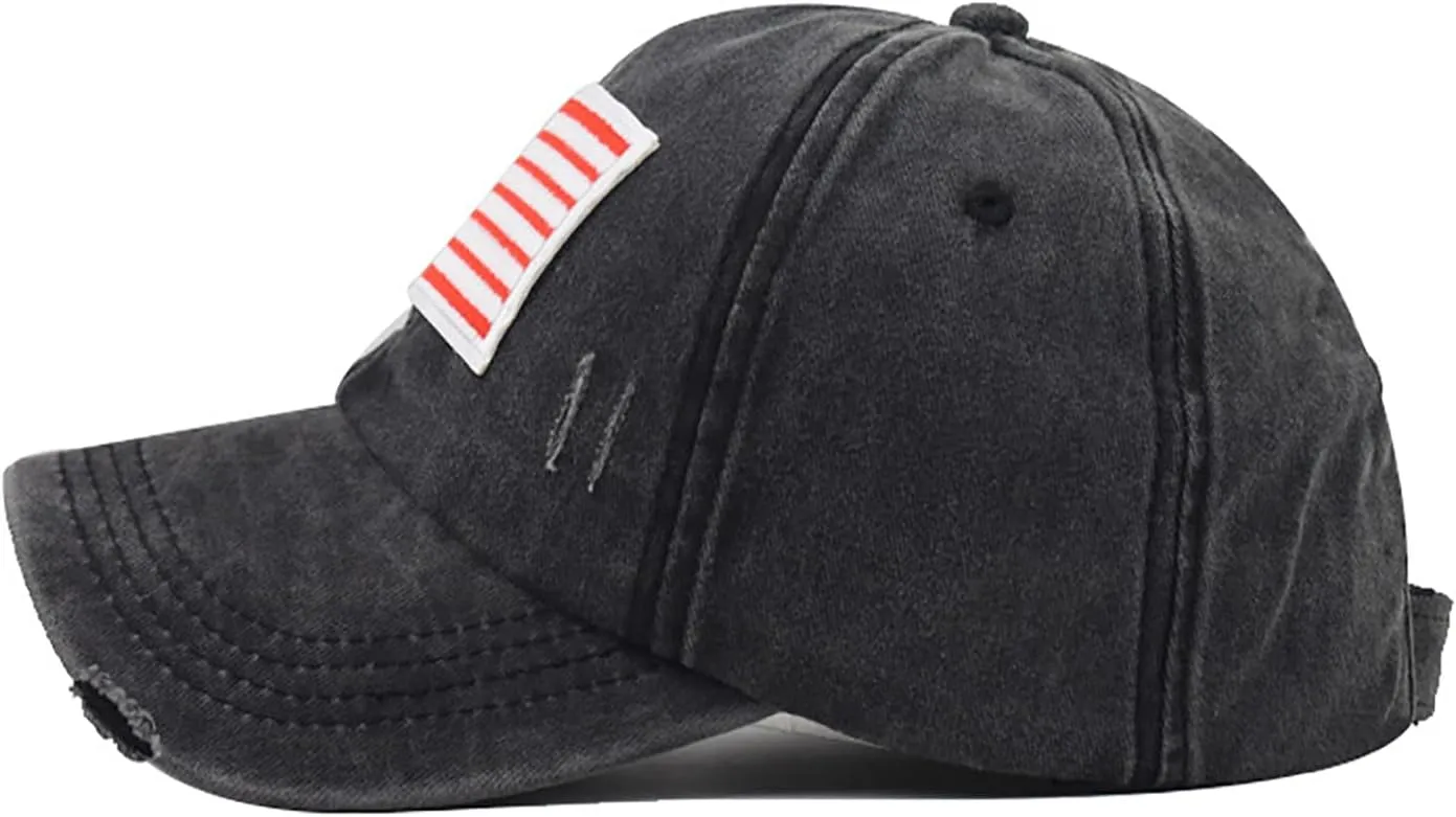 Women Distressed Ponytail Baseball Caps Adjustable Criss Cross Ponytail Hats High Messy Bun Ponycap Trucker Hat