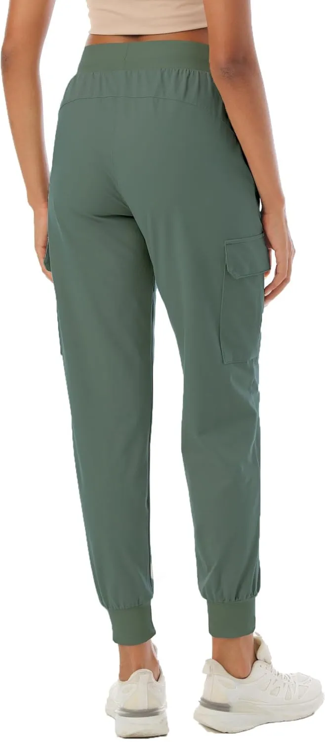 Womens Cargo Pants with Pockets-Lightweight Quick Dry Water Resistant Hiking Pants for Travel Casual Athletic and Outdoor