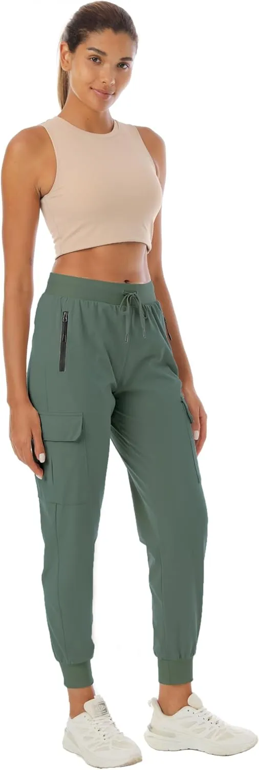Womens Cargo Pants with Pockets-Lightweight Quick Dry Water Resistant Hiking Pants for Travel Casual Athletic and Outdoor